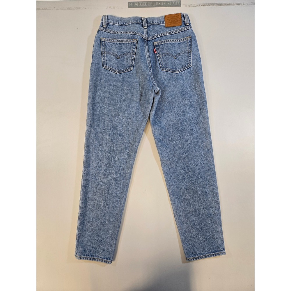 Levis Premium Mom Jeans 27 High Rise Tapered Light Wash Blue Denim Big E - Picture 2 of 11